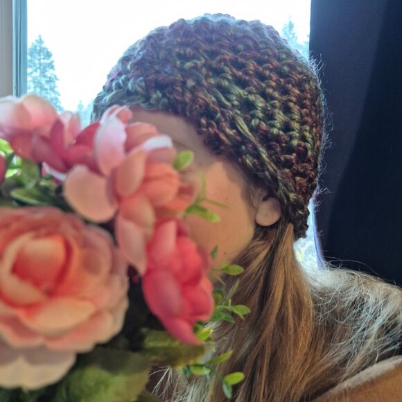 Reversible Striped Handmade Winter Hat OS - Picture 2 of 7